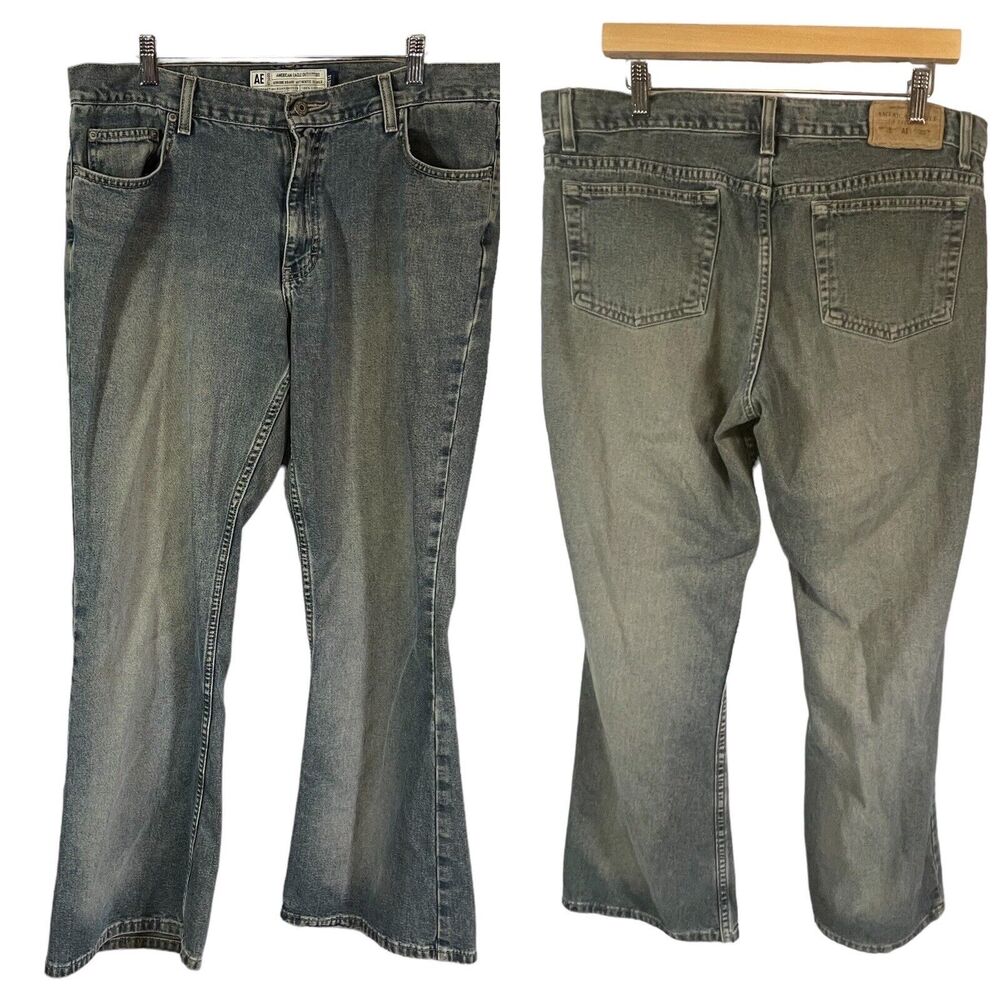 AEO Womens Blue Jeans SIZE 14 100% Cotton American Eagle Outfitters Flare Denim